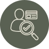 a person with a checkmark and credit report behind it