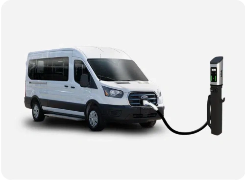 Electric vehicle at charging station